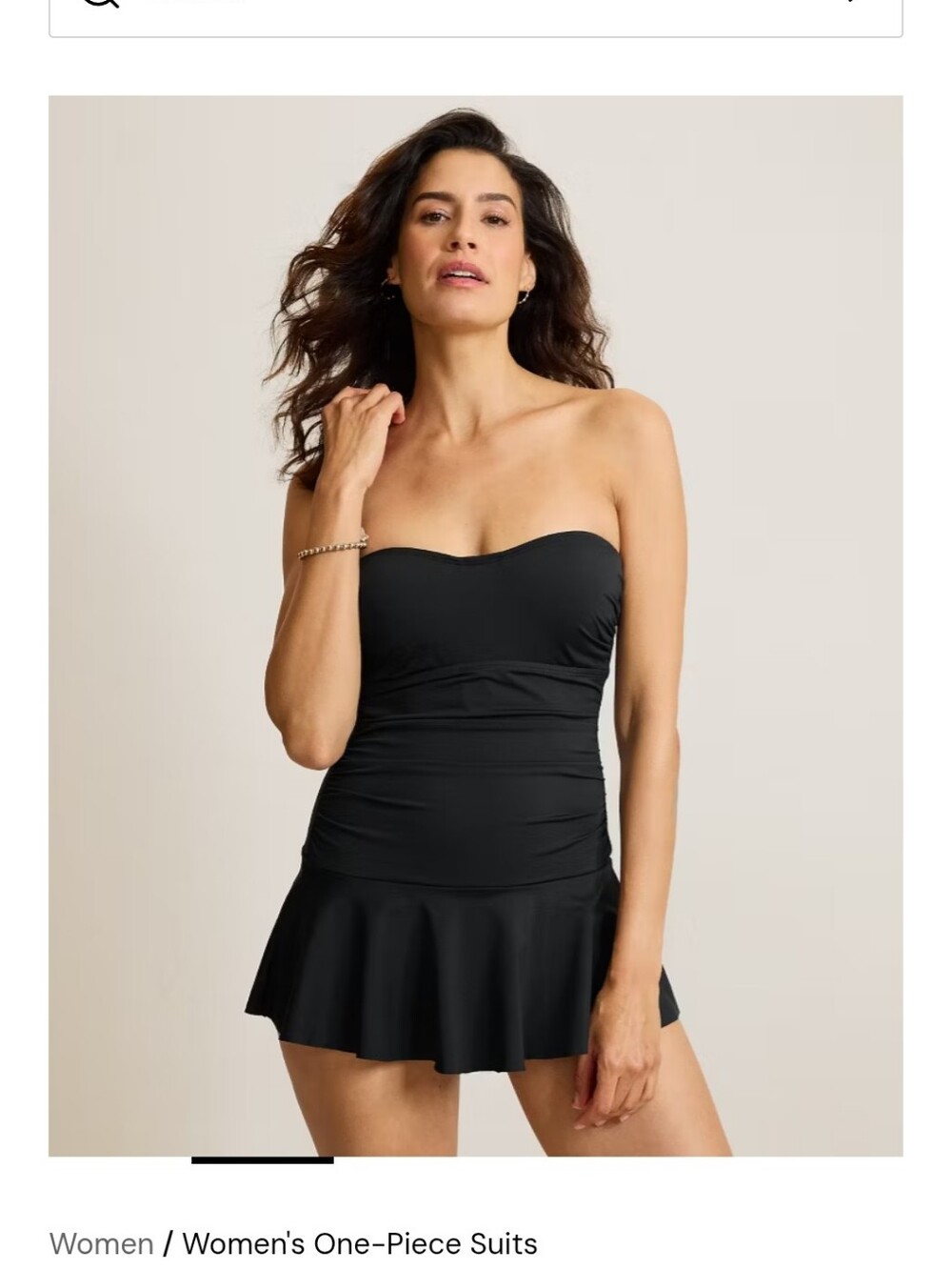 Tommy Bahama 1 Piece Black Pearl Strapless Bandeau Swim Dress Size 14 NWOT